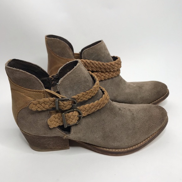 rebels Shoes - Rebels | Braided Leather Suede Ankle Booties